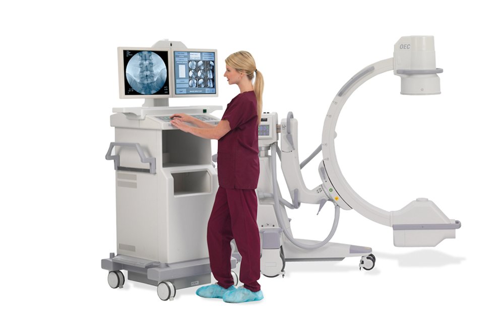 C-arm fluoroscopy system at True Imaging Creve Coeur for guided pain management injections including epidural steroid injections and nerve blocks